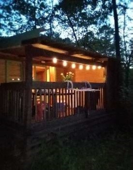 the chalet in the evening